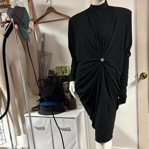 Elegant Black Dress with Rhinestone Detail